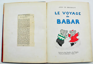 Le Voyage de Babar by Jean De Brunhoff 1932