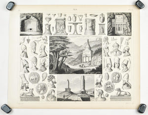 Egyptian Indian Persian Artifacts and Monuments Antique Print 1857