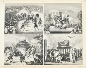 Rome Gladiators Funeral Antique Print 1857