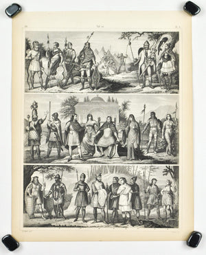 Goth Anglo-Saxon Danish King Warrior Antique Print 1857