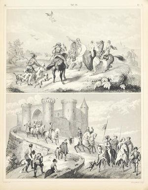 Crusaders Palestine Hawking France Antique Print 1857