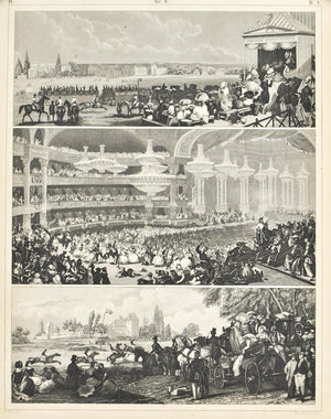 Horse Races Masked Ball Antique Print 1857