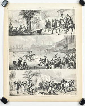 Sardinian Wedding Bolero Spanish Dance Bullfight Antique Print 1857