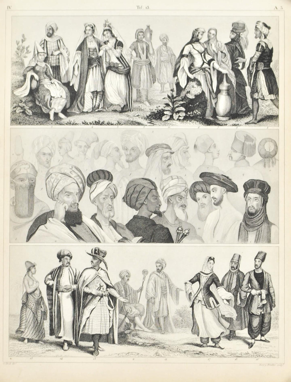 Middle East Culture and Fashion Antique Print 1857