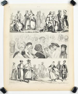 Middle East Culture and Fashion Antique Print 1857