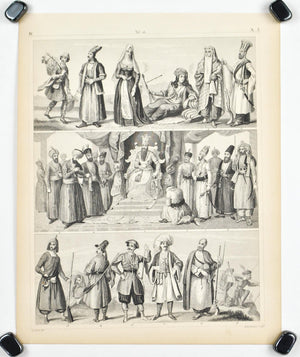 Middle East Culture and Dress Persians Antique Print 1857