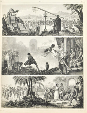 Penitent Hindu Fanatic Indian Gypsies Wedding Antique Print 1857