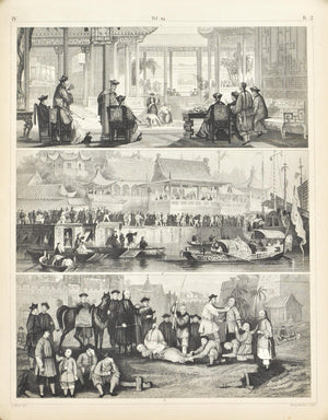 Chinese Jugglers Theatre Punishment Antique Print 1857