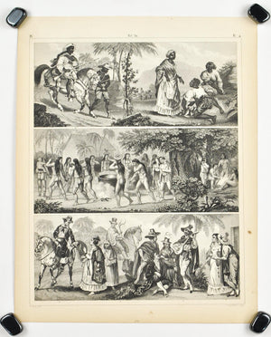 Brazilians Bahia San Paulo Paraguay Indians Antique Print 1857