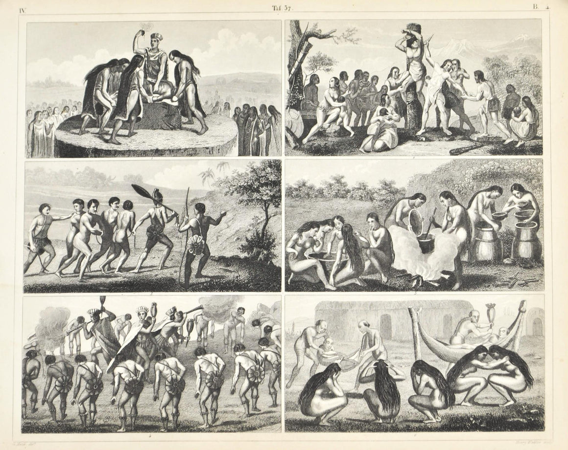 Human Sacrifice Cannibalism Execution Antique Print 1857