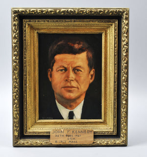 Fred Wilson - President John F. Kennedy - Signed Oil on Board - 1962