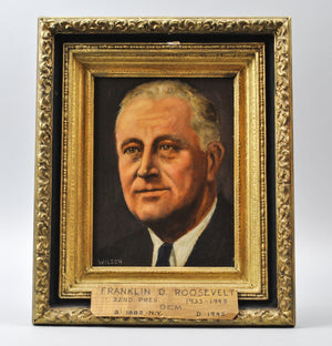 Fred Wilson - President Franklin D. Roosevelt - Signed Oil on Board - 1962