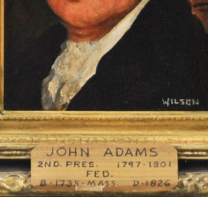 Fred Wilson - President John Adams - Signed Oil on Board - 1962