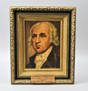 Fred Wilson -  President James Madison - Signed Oil on Board - 1962