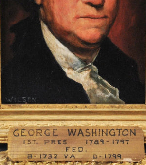 Fred Wilson - President George Washington - Signed Oil on Board - 1962