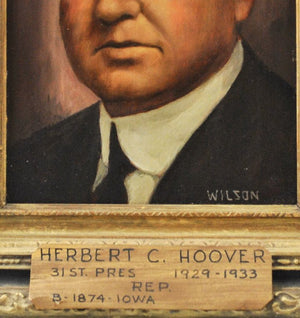 Fred Wilson - President Herbert C. Hoover - Signed Oil on Board - 1962