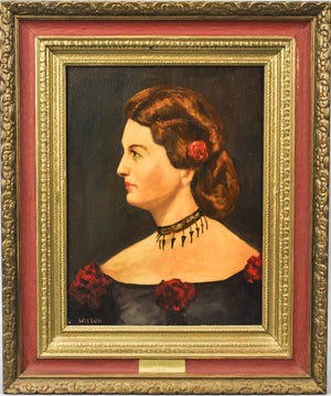 Fred Wilson -  First Lady Harriet Lane Johnston - Signed Oil on Board - 1962