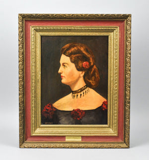 Fred Wilson -  First Lady Harriet Lane Johnston - Signed Oil on Board - 1962