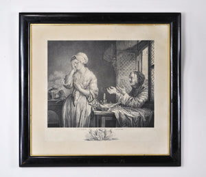 18th c. French Engraving c.1773 La Fille Confuse by Pierre Charles Ingouf Framed