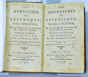The Adventures of Telemachus Son of Ulysses by Fenelon 1798