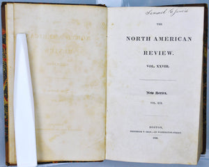 The North American Review Signed Samuel Jarvis 1829