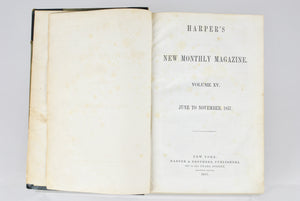 Harper's New Monthly Magazine Vol XV Jun-Nov 1857