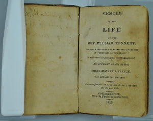Memoirs of the Life of the Rev. William Tennent Trance Account 1815
