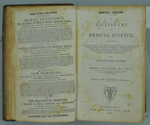 Medical Lexicon A Dictionary of Medical Science by Robley Dunglison 1858