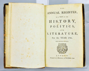 The New Annual Register Published by London Printed for J. Dodsley (1790)