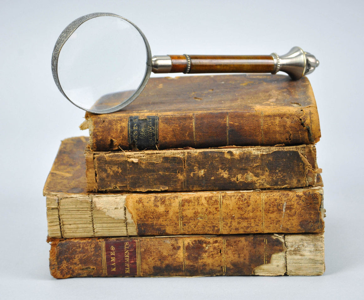19th Century Antique Charm, Leather Brown Book Bundle Set, Historic Accent Decor