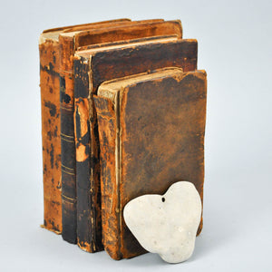Antique Leather Book Bundle Set, Brown Book Shelf Decor, Historic Accent Decor A