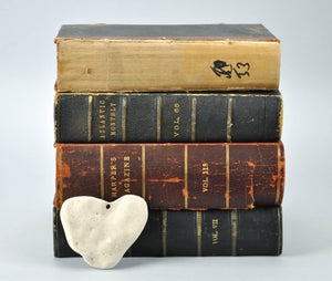 Antique Distressed Leather Book Bundle Set, Shelf Decor, Home Accents Design A