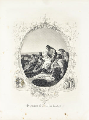 Destruction of Jerusalem Foretold 1868 Antique Bible Original Engraving Print