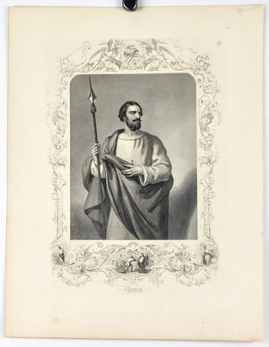 Thomas 1868 Antique Bible Original Engraving Print