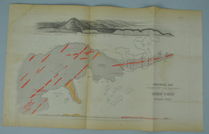 1852 Geological Map Coast View and Sections of Pigeon Point - David Dale Owen
