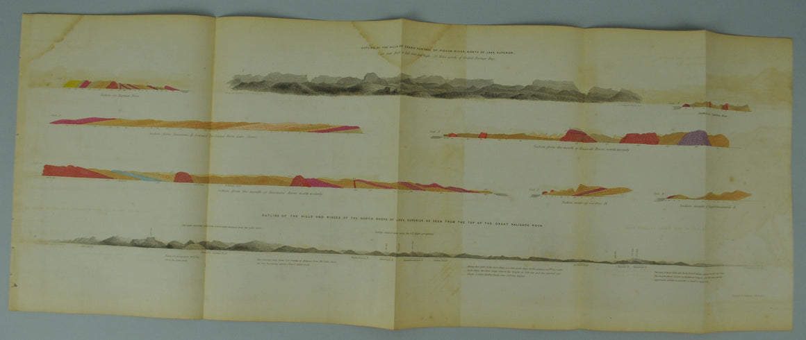 1852 Outline of the Hills on Grand Portages of Pigeon River - David Dale Owen