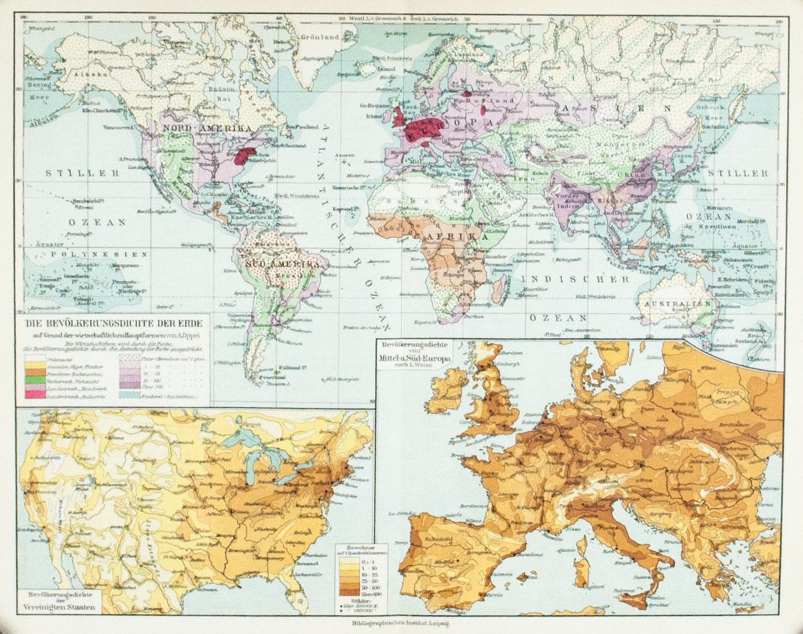 1925 World Population Density - Joseph Meyer
