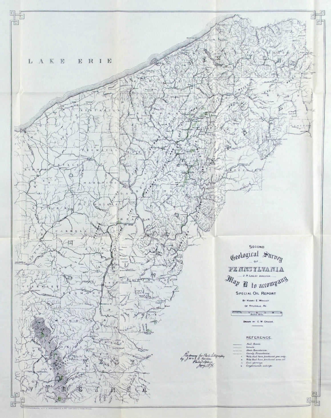 Special Oil Report B Pennsylvania Antique Map 1875