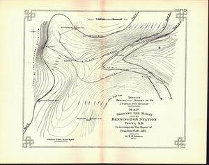 Mines Bennington Pennsylvania Railroad Antique Map 1877