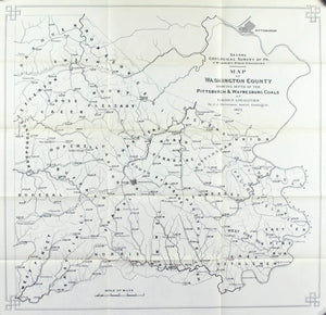 Coal Washington County Pittsburgh Waynesburg Pennsylvania Antique Map 1876