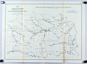 Coal Greene County Pittsburgh Waynesburg Pennsylvania Antique Map 1876