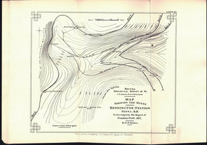 Mines around Bennington Station Pennsylvania RR Antique Map 1877