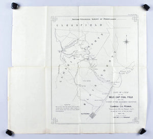 Bell's Gap Coal Field Allegheny Mountain Pennsylvania Antique Map 1877 B