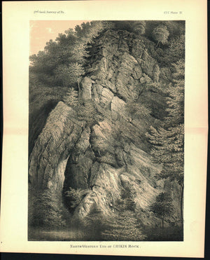 Chikis Rock Lancaster Co Pennsylvania View Antique Print 1880
