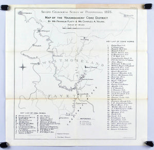 Youchiocheny Coke District Pennsylvania Antique Map 1876