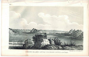 Leroux Island Little Colorado River near camp 4 Pueblo de Zuni 1853 Litho Print