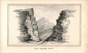 Hot Spring Gate 1845 Antique Litho Print by E. Weber & Co Baltimore