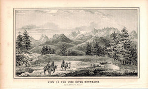 View Of The Wind River Mountains 1845 Antique Litho Print by E. Weber & Balt Co