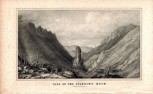 Pass Of The Standing Rock 1845 Antique Litho Print by E. Weber & Co Baltimore
