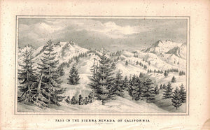 Pass In The Sierra Nevada Of California 1845 Antique Litho Print by E. Weber